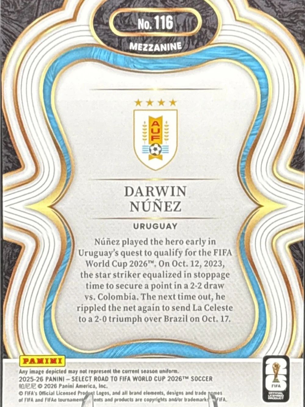 Panini Select Darwin Núñez Soccer Trading Card